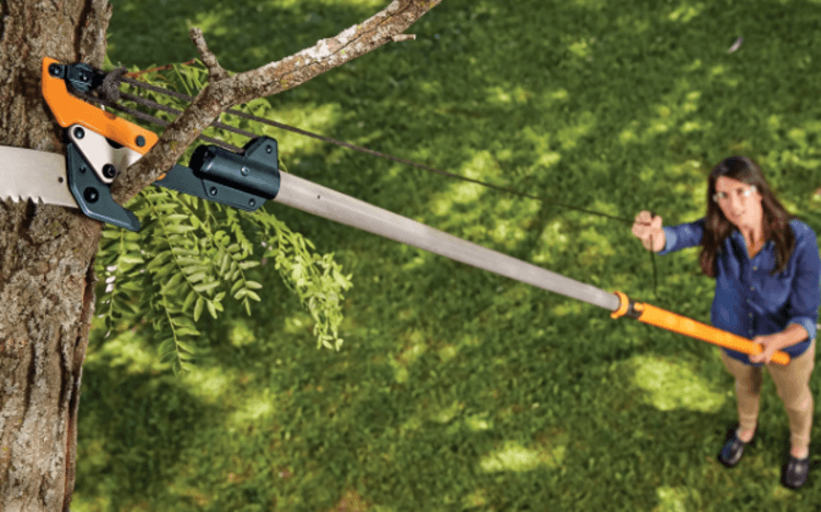 The Fiskars Power-Lever makes longer pruning sessions more comfortable and less tiring