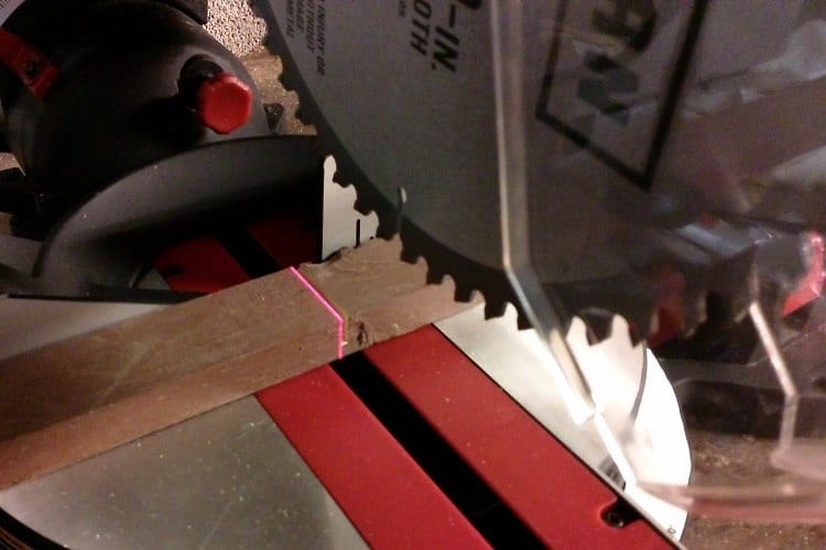 using miter saw's laser guide system